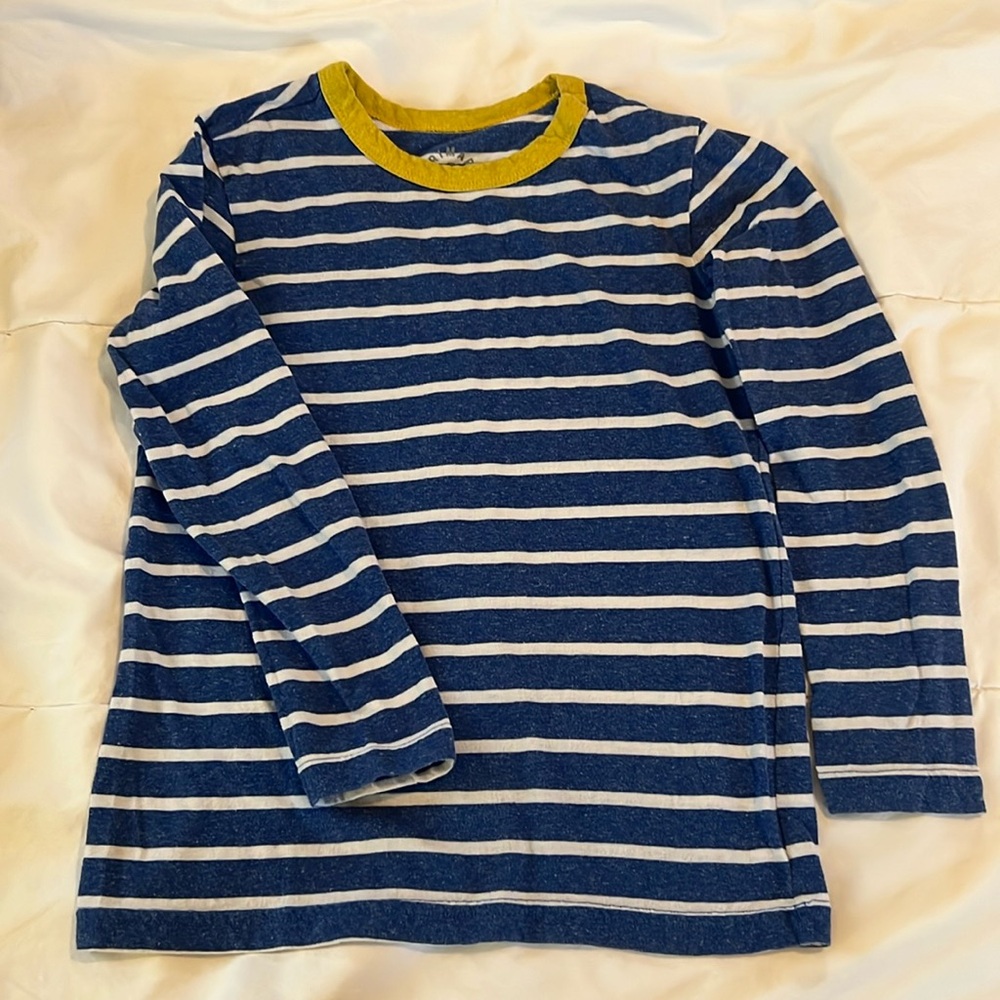 Primary kids striped long sleeve t-shirt. Size 8-9. Like new!